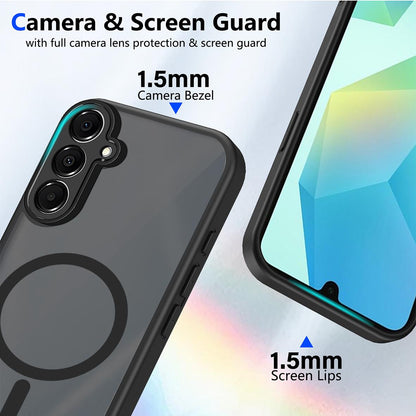 For Galaxy A15 4G / 5G Skin Feel Frosted PC+TPU Magnetic Phone Case - Transparent Black - EDA009695005A