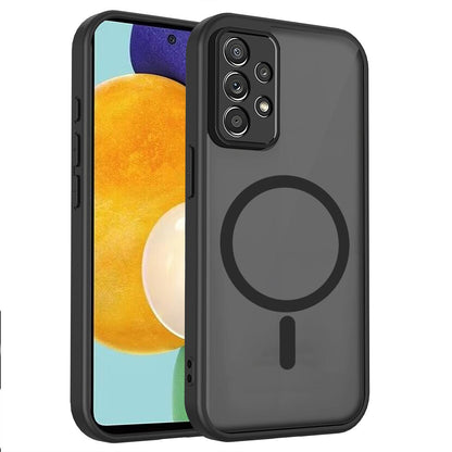 For Galaxy A53 5G Skin Feel Frosted PC+TPU Magnetic Phone Case - Transparent Black - EDA009695016A