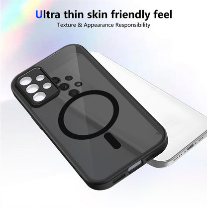 For Galaxy A53 5G Skin Feel Frosted PC+TPU Magnetic Phone Case - Transparent Black - EDA009695016A
