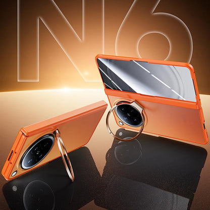 For OPPO Find N6 5G Transparent Lens Holder Hinge Integrated Film Phone Case - Orange - EDA009695201B