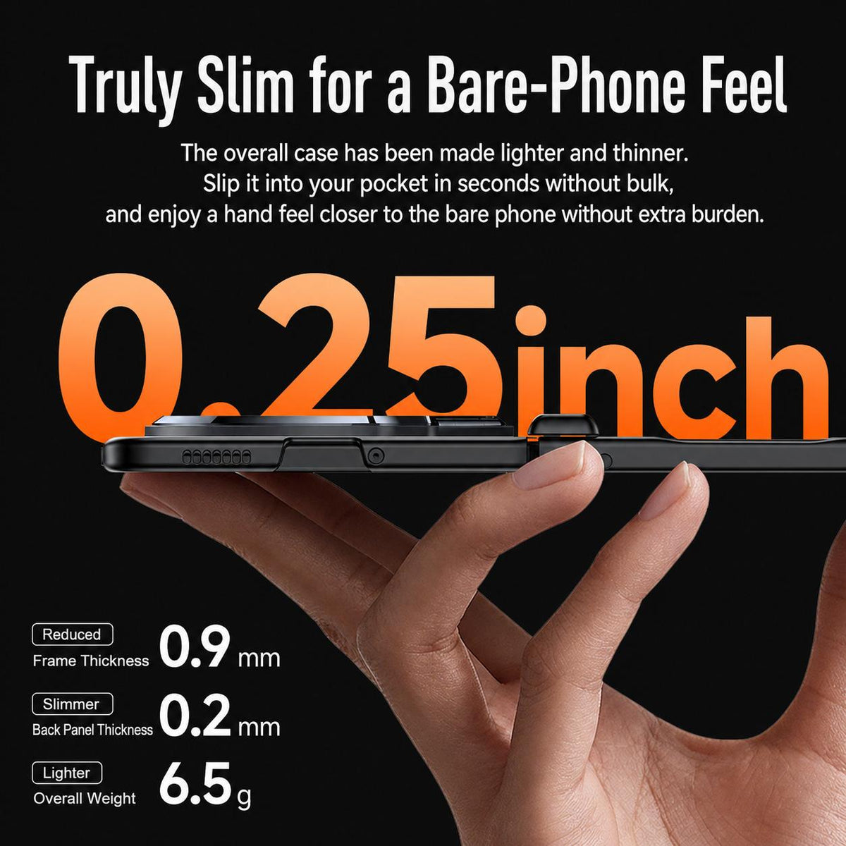 For OPPO Find N6 5G Transparent Lens Holder Hinge Integrated Film Phone Case - Orange - EDA009695201B