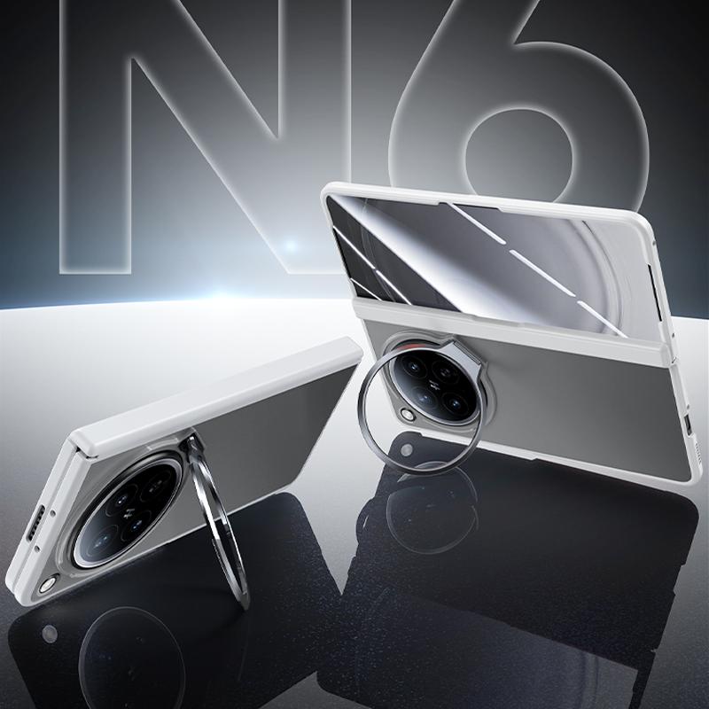 For OPPO Find N6 5G Transparent Lens Holder Hinge Integrated Film Phone Case - White - EDA009695201C