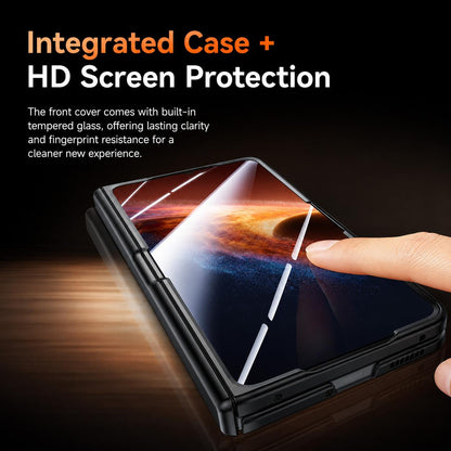 For OPPO Find N6 5G Transparent Lens Holder Hinge Integrated Film Magnetic Ring Phone Case - Orange - EDA009695301B