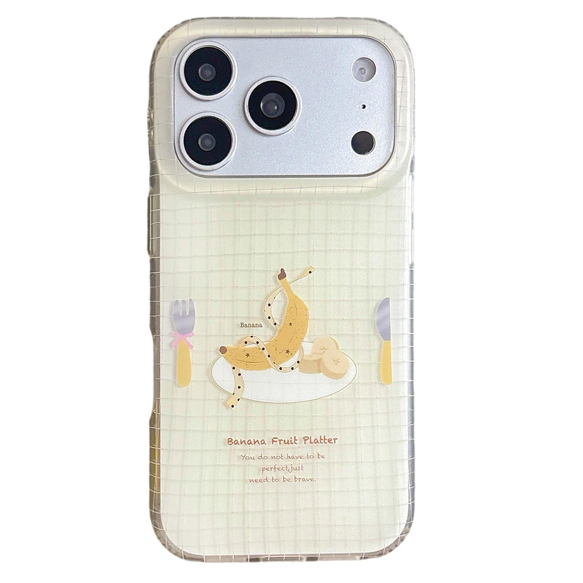 For iPhone 18 Pro Max / 17 Pro Max Double Layer Frosted Pattern TPU Phone Case - Banana Platter - EDA009696201D