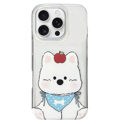 For iPhone 16 Pro Max Double Layer Frosted Pattern TPU Phone Case - Lovely West Highlands - EDA009696204B