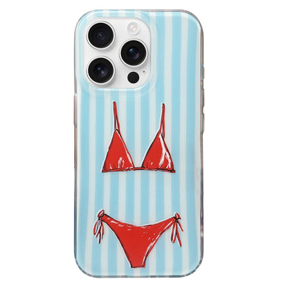 For iPhone 16 Pro Max Double Layer Frosted Pattern TPU Phone Case - European American Bikinis - EDA009696204C