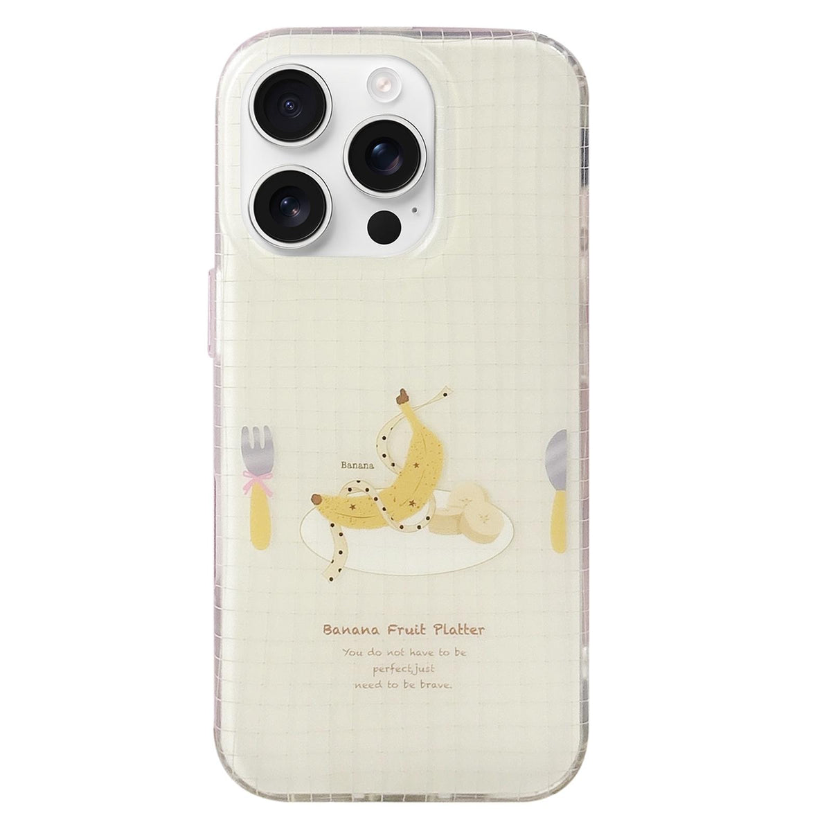 For iPhone 16 Pro Double Layer Frosted Pattern TPU Phone Case - Banana Platter - EDA009696205D
