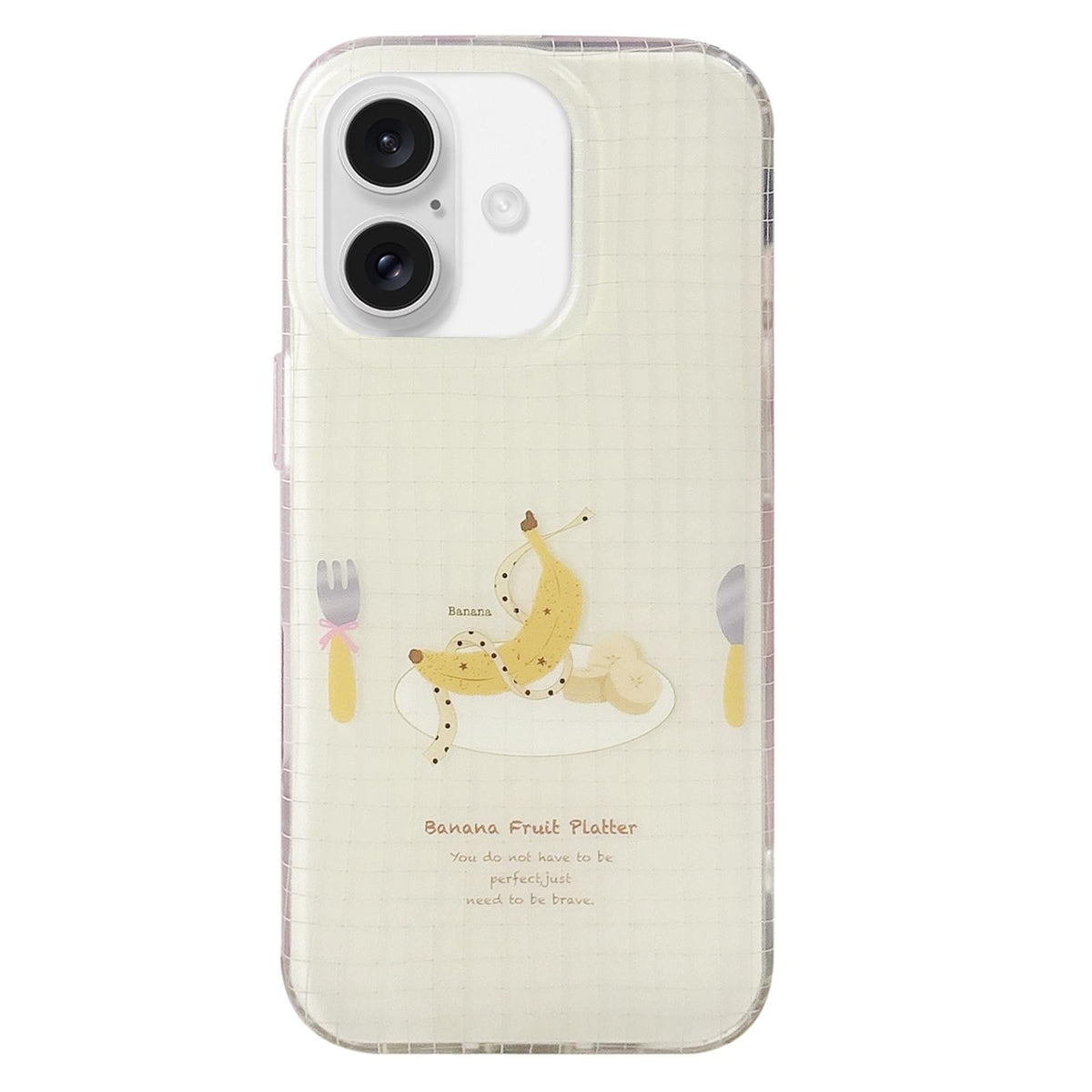 For iPhone 16 Plus Double Layer Frosted Pattern TPU Phone Case - Banana Platter - EDA009696206D