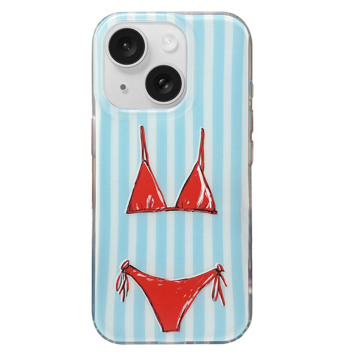 For iPhone 15 Double Layer Frosted Pattern TPU Phone Case - European American Bikinis - EDA009696210C
