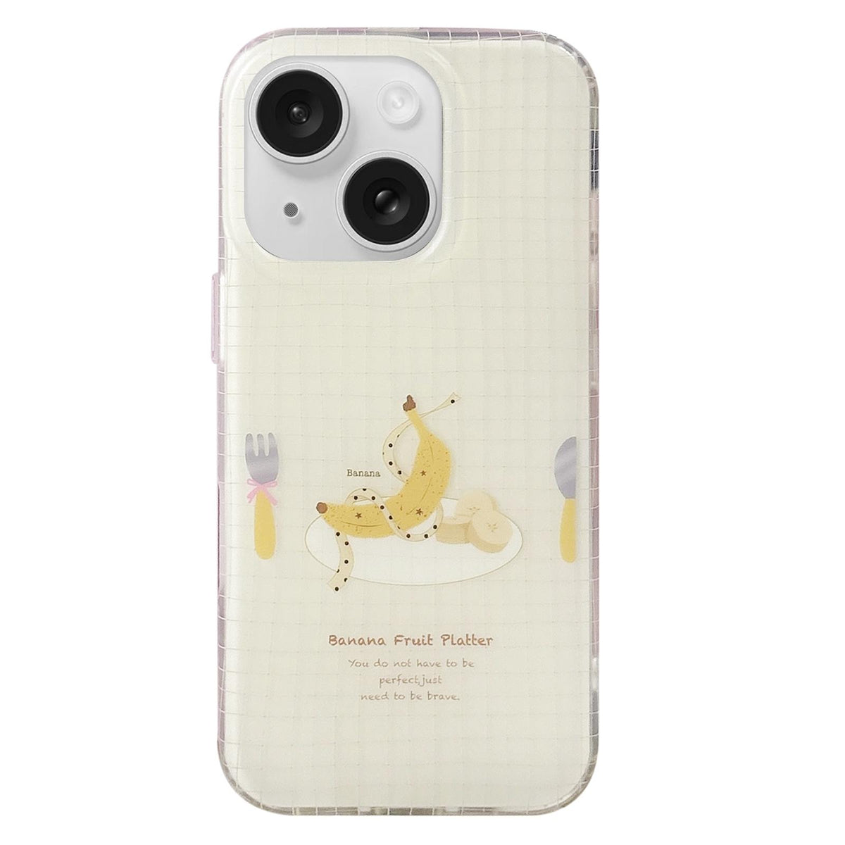 For iPhone 15 Double Layer Frosted Pattern TPU Phone Case - Banana Platter - EDA009696210D