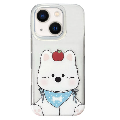 For iPhone 14 Double Layer Frosted Pattern TPU Phone Case - Lovely West Highlands - EDA009696211B