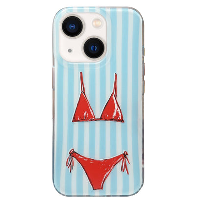 For iPhone 14 Double Layer Frosted Pattern TPU Phone Case - European American Bikinis - EDA009696211C