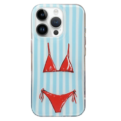 For iPhone 14 Pro Max Double Layer Frosted Pattern TPU Phone Case - European American Bikinis - EDA009696213C