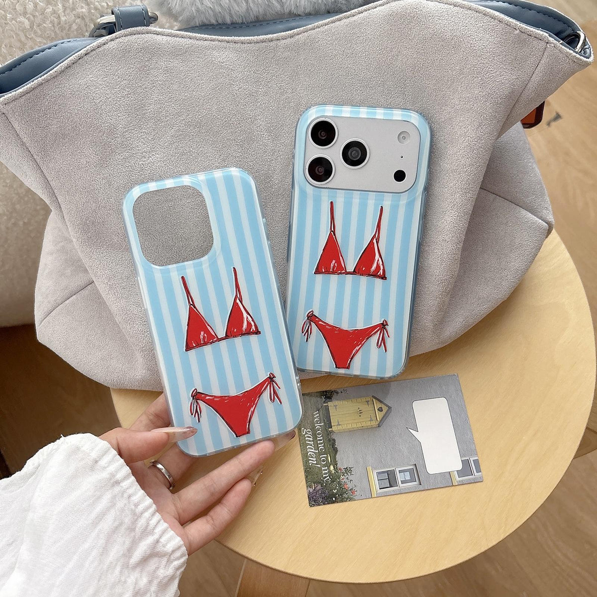 For iPhone 13 Double Layer Frosted Pattern TPU Phone Case - Leopard Print Strawberry - EDA009696214A