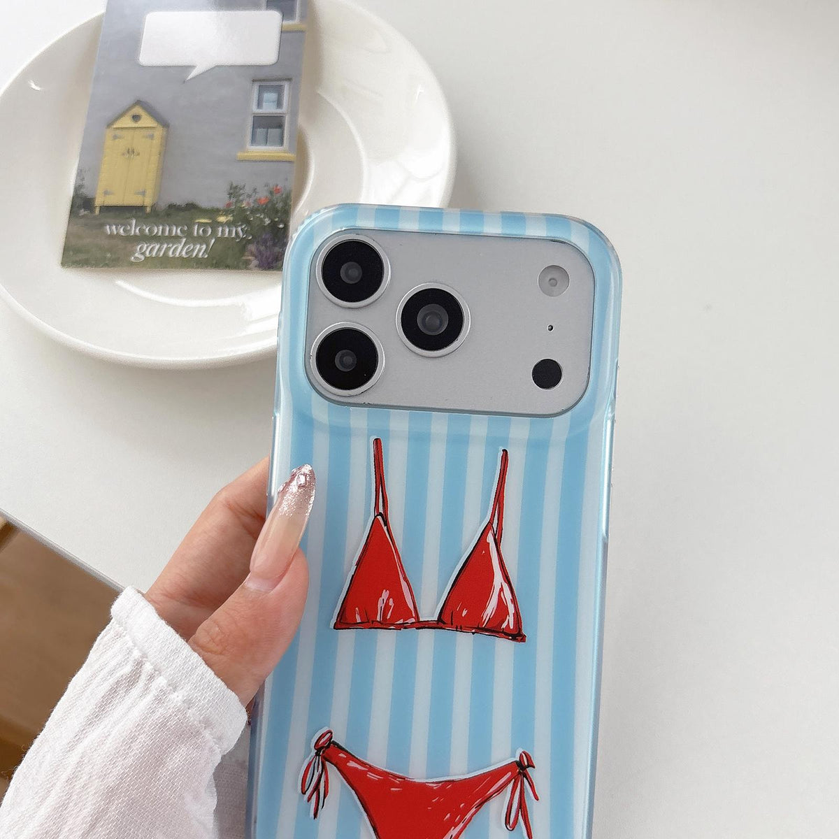 For iPhone 16 Pro Max Double Layer Frosted Pattern TPU Phone Case - Leopard Print Strawberry - EDA009696204A