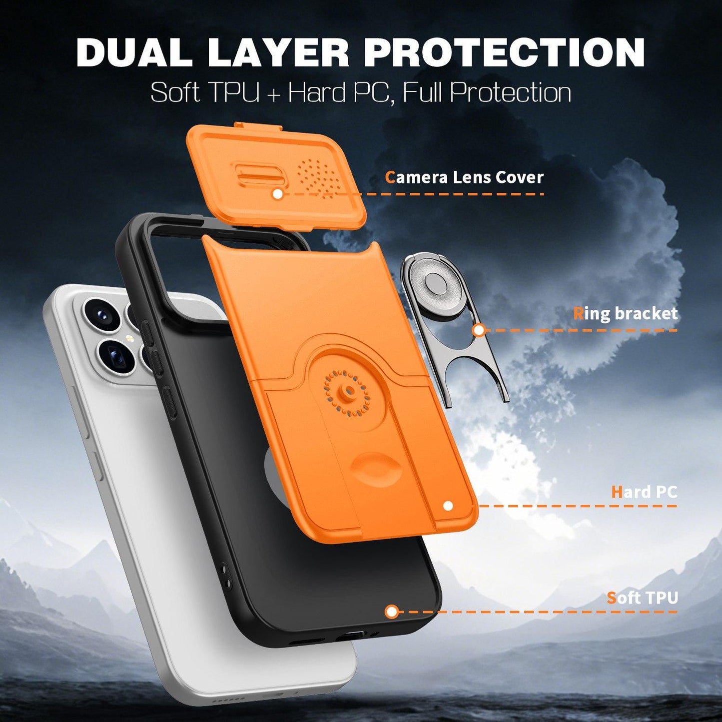 For Redmi K90 Pro Max/Poco F8 Ultra 5G Sliding Camera Cover 2 in 1 Rotating Holder Air Bag Shockproof Phone Case(Purple)