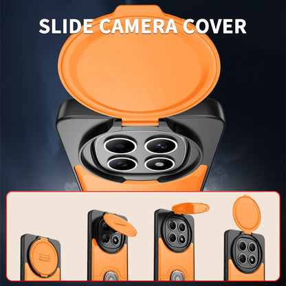 For Redmi Note 15 5G/4G Global 164mm Sliding Camera Cover 2 in 1 Rotating Holder Air Bag Shockproof Phone Case - Red - EDA009696703D