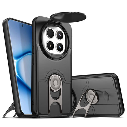 For Redmi Note 15 Pro+ 5G Global 163.3mm Sliding Camera Cover 2 in 1 Rotating Holder Air Bag Shockproof Phone Case - Black - EDA009696706B
