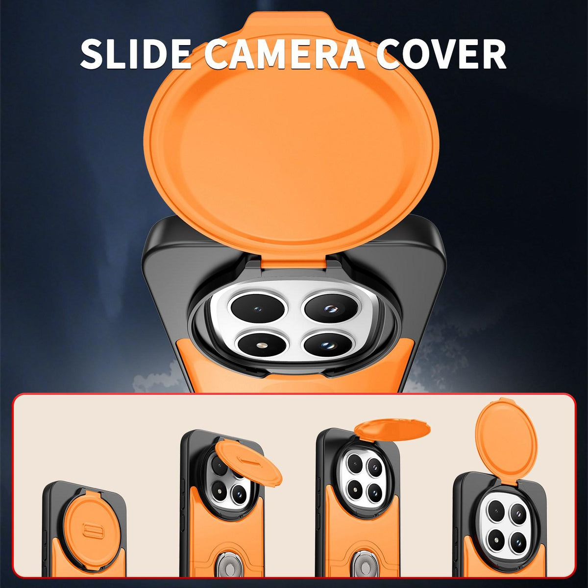 For Redmi Note 15 Pro+ 5G Global 163.3mm Sliding Camera Cover 2 in 1 Rotating Holder Air Bag Shockproof Phone Case - Purple - EDA009696706C