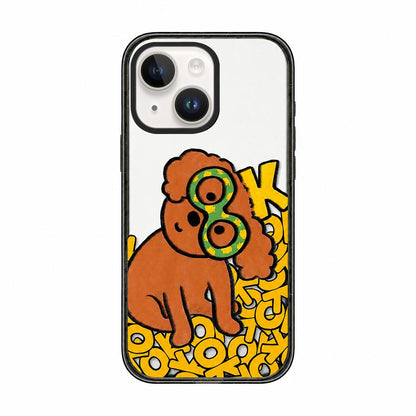 For iPhone 13 Cute Dog Pattern Acrylic TPU Phone Case - Brown Curly Haired Puppy - EDA009696819B