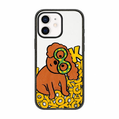 For iPhone 11 Cute Dog Pattern Acrylic TPU Phone Case - Brown Curly Haired Puppy - EDA009696823B