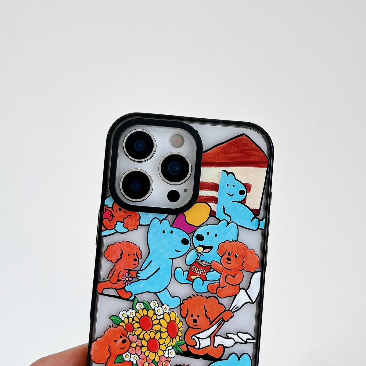 For iPhone 11 Cute Dog Pattern Acrylic TPU Phone Case - Brown Curly Haired Puppy - EDA009696823B