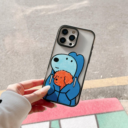 For iPhone 11 Cute Dog Pattern Acrylic TPU Phone Case - Brown Curly Haired Puppy - EDA009696823B