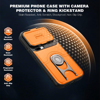 For Xiaomi 17 Pro Max Sliding Camera Cover 2 in 1 Rotating Holder Air Bag Shockproof Phone Case - Blue - EDA009697103G
