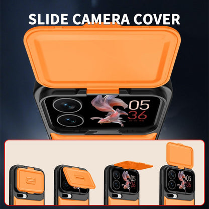 For Xiaomi 17 Pro Max Sliding Camera Cover 2 in 1 Rotating Holder Air Bag Shockproof Phone Case - Blue - EDA009697103G