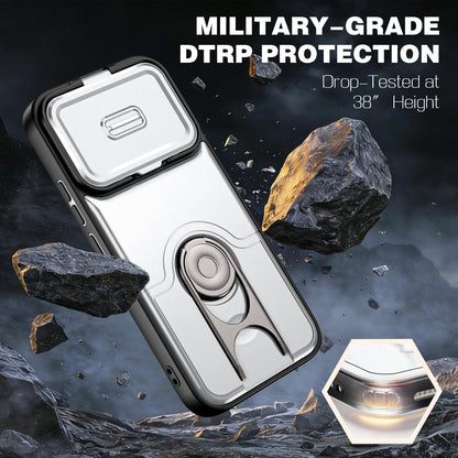 For Xiaomi 17T 5G Sliding Camera Cover 2 in 1 Rotating Holder Air Bag Shockproof Phone Case - Silvery - EDA009697104A