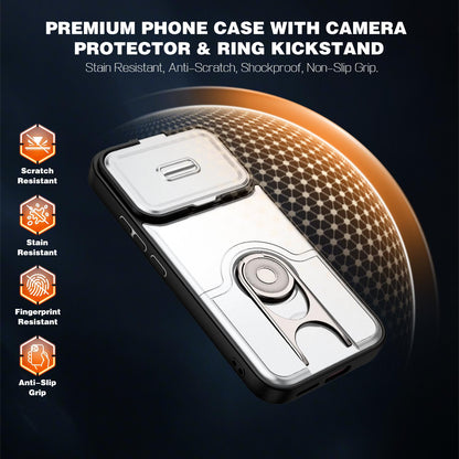 For Xiaomi 17T 5G Sliding Camera Cover 2 in 1 Rotating Holder Air Bag Shockproof Phone Case - Silvery - EDA009697104A