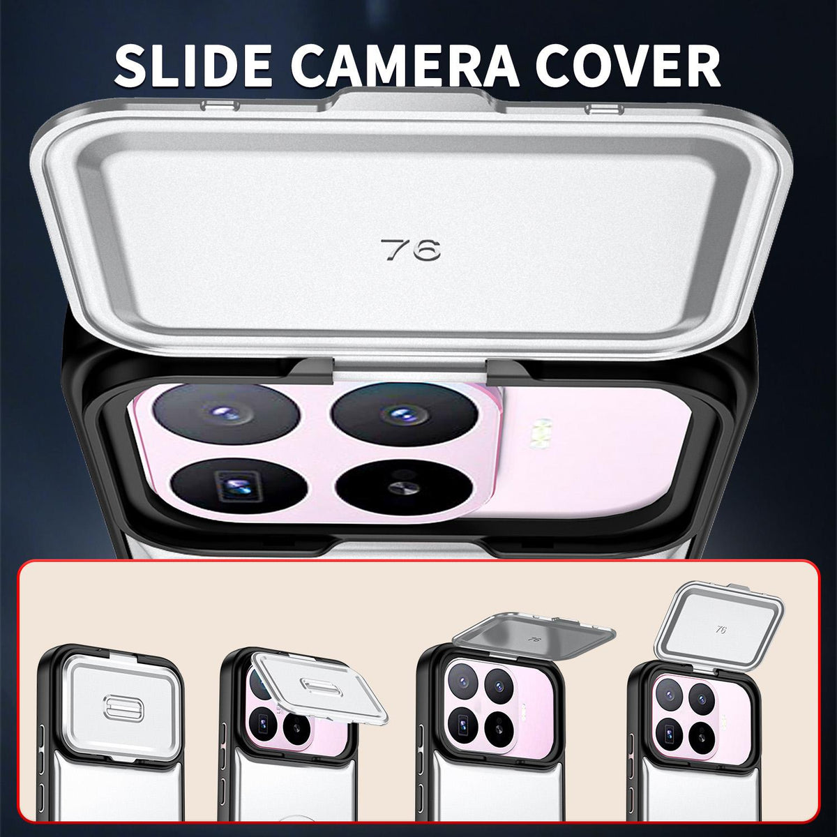 For Xiaomi 17T 5G Sliding Camera Cover 2 in 1 Rotating Holder Air Bag Shockproof Phone Case - Silvery - EDA009697104A