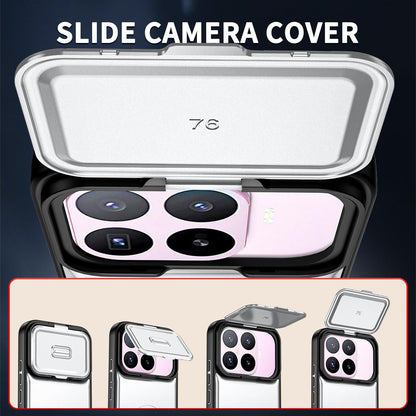 For Xiaomi 17T 5G Sliding Camera Cover 2 in 1 Rotating Holder Air Bag Shockproof Phone Case - Silvery - EDA009697104A