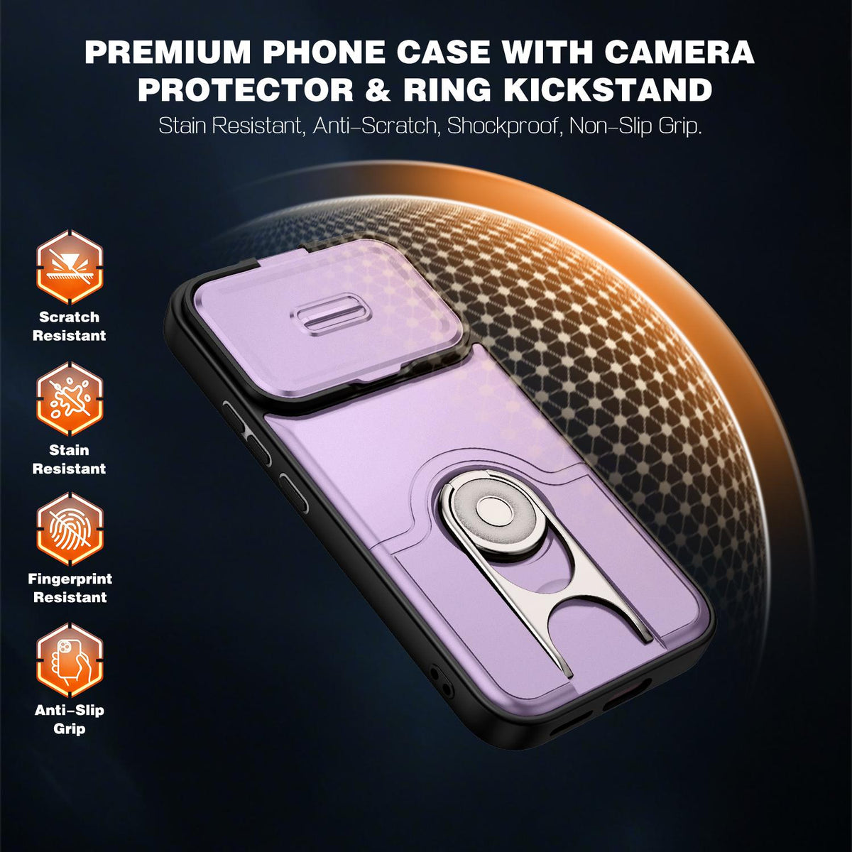 For Xiaomi 17T 5G Sliding Camera Cover 2 in 1 Rotating Holder Air Bag Shockproof Phone Case - Purple - EDA009697104C