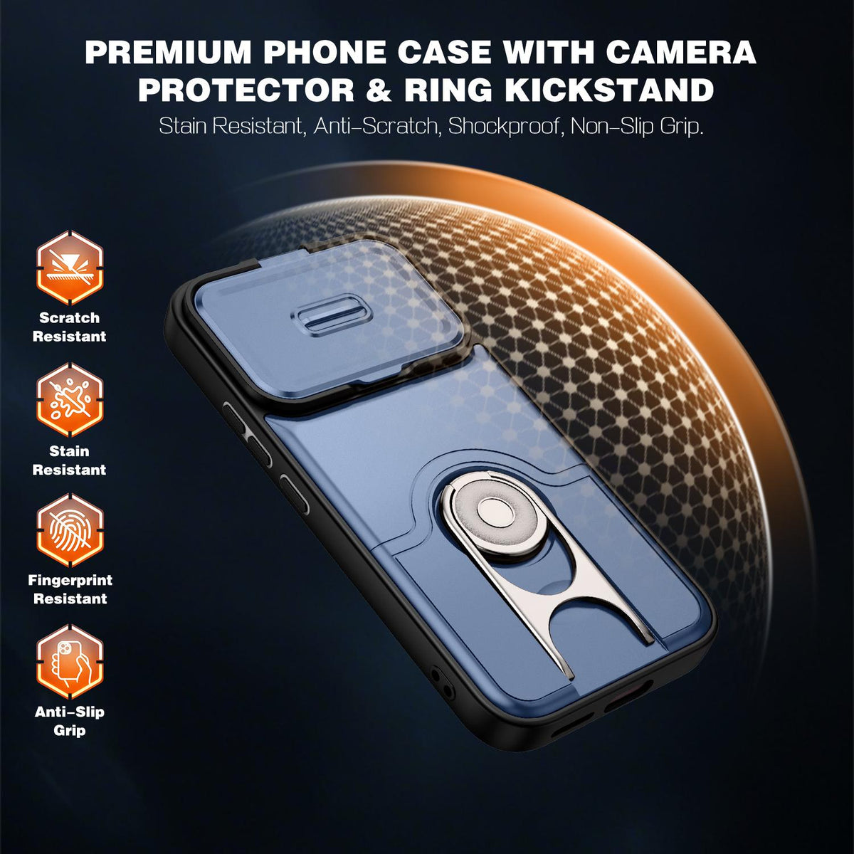 For Xiaomi 17T 5G Sliding Camera Cover 2 in 1 Rotating Holder Air Bag Shockproof Phone Case - Blue - EDA009697104G