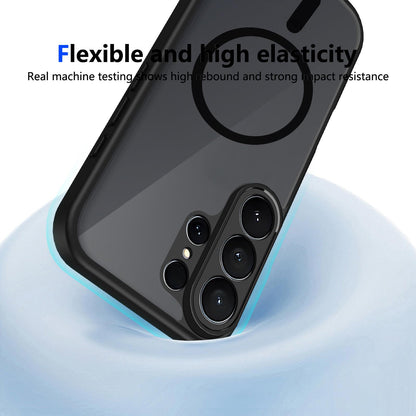 For Galaxy S26 Ultra 5G Skin Feel Frosted PC+TPU Magnetic Phone Case - Transparent Black - EDA009697215A