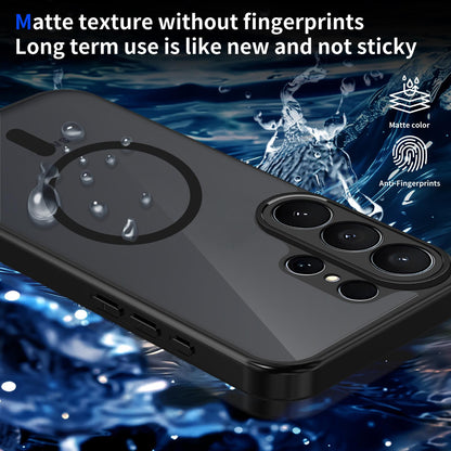 For Galaxy S26 Ultra 5G Skin Feel Frosted PC+TPU Magnetic Phone Case - Transparent Black - EDA009697215A