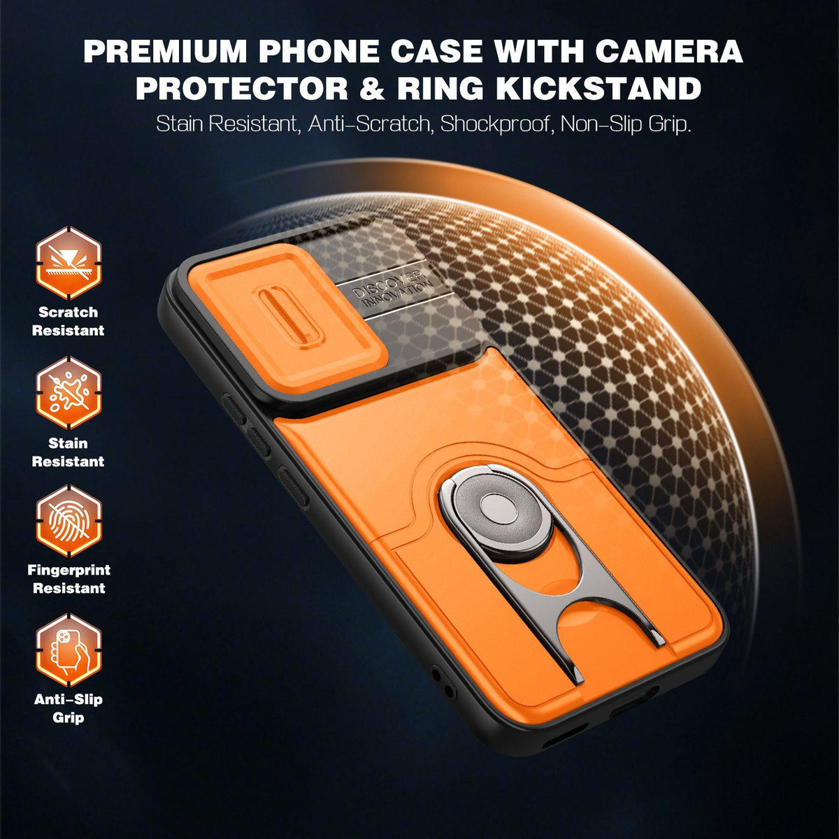 For Honor 400 Lite Global  Sliding Camera Cover 2 in 1 Rotating Holder Air Bag Shockproof Phone Case - Black - EDA009697402B