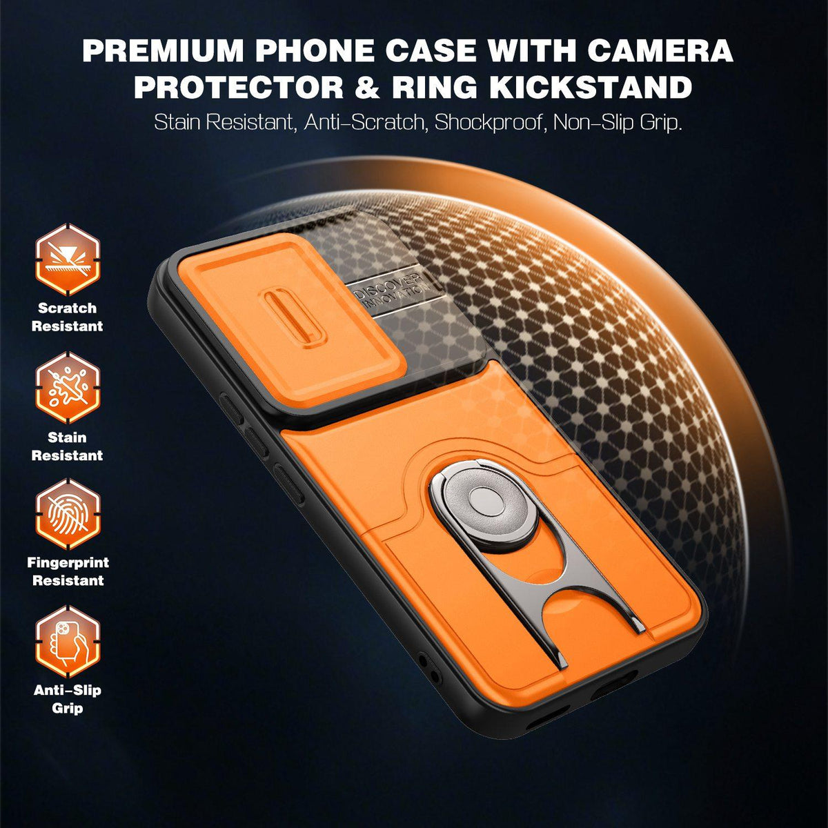 For Honor 400 Pro Global 160.8mm Sliding Camera Cover 2 in 1 Rotating Holder Air Bag Shockproof Phone Case - Black - EDA009697403B