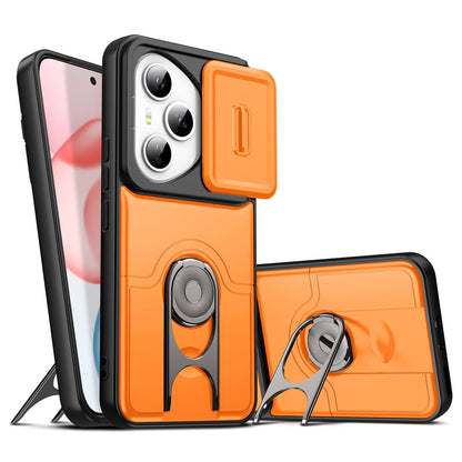 For Honor 400 Pro Global 160.8mm Sliding Camera Cover 2 in 1 Rotating Holder Air Bag Shockproof Phone Case - Orange - EDA009697403F