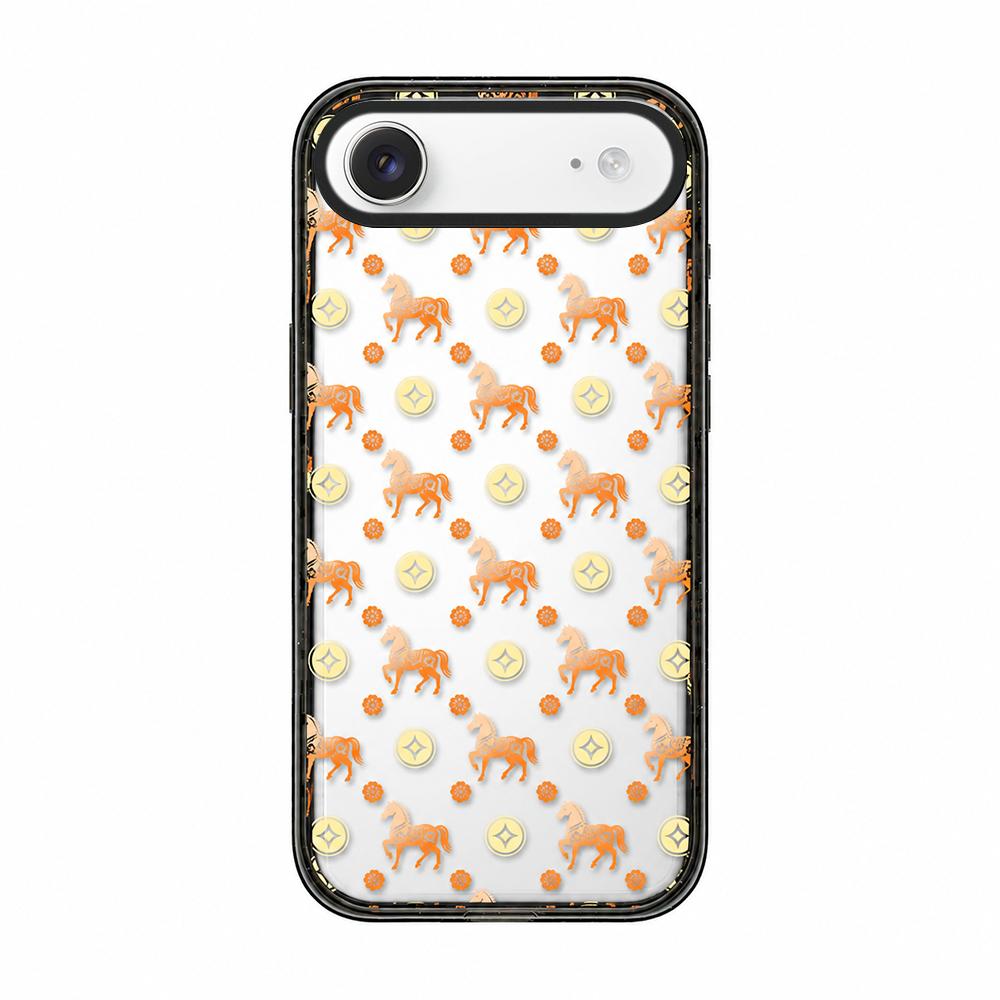 For iPhone Air Chinese Style Horse Acrylic TPU Phone Case - Orange Gold Lucky Pony - EDA009697804A