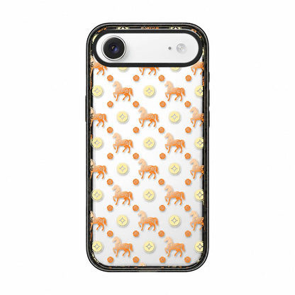 For iPhone Air Chinese Style Horse Acrylic TPU Phone Case - Orange Gold Lucky Pony - EDA009697804A