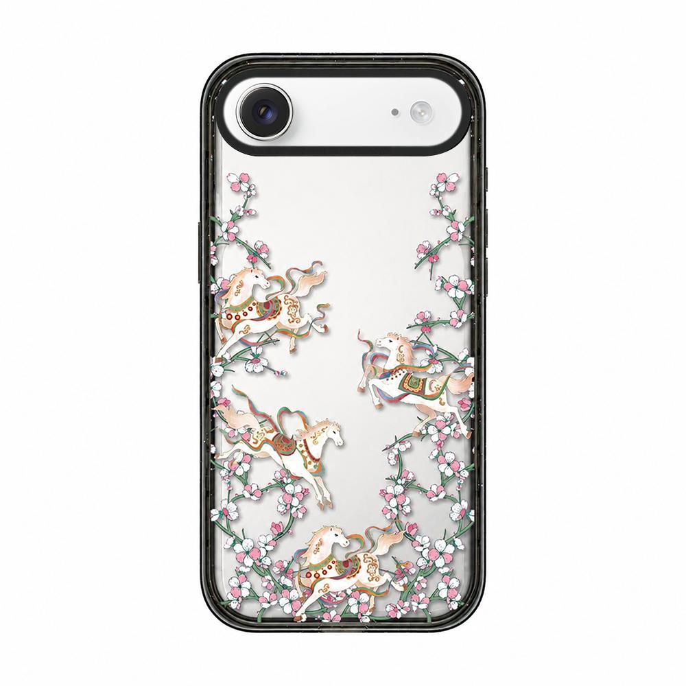 For iPhone Air Chinese Style Horse Acrylic TPU Phone Case - Peach Blossoms Galloping Horses - EDA009697804D