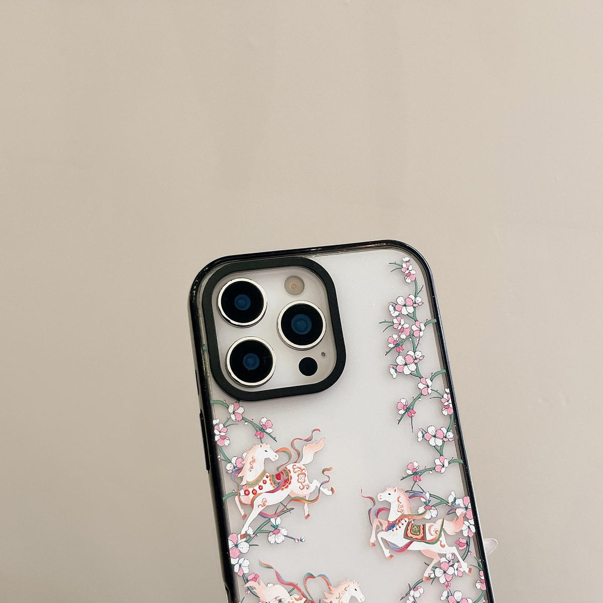 For iPhone 12 Chinese Style Horse Acrylic TPU Phone Case - Orange Gold Lucky Pony - EDA009697820A