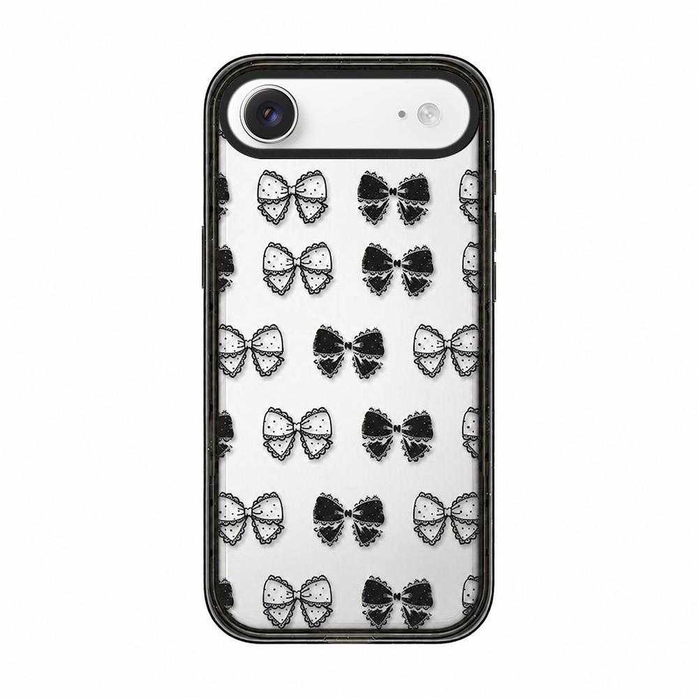 For iPhone Air Lace Bow Printed Acrylic TPU Phone Case - Lace Polka Dot Bow - EDA009698004B