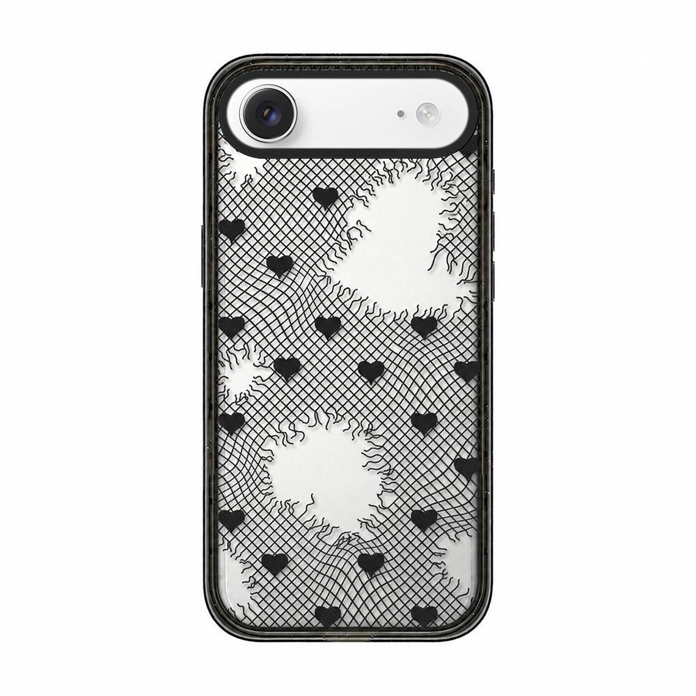 For iPhone Air Lace Bow Printed Acrylic TPU Phone Case - Window Blue Dog and Brown Dog - EDA009698004D