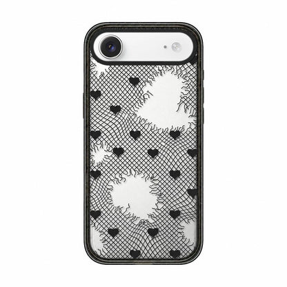 For iPhone Air Lace Bow Printed Acrylic TPU Phone Case - Window Blue Dog and Brown Dog - EDA009698004D