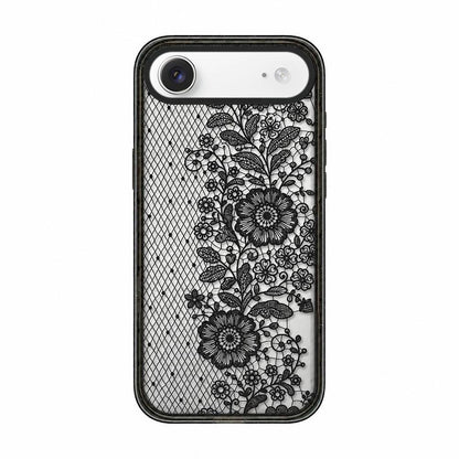 For iPhone Air Lace Bow Printed Acrylic TPU Phone Case - Half Lace Flower - EDA009698004E