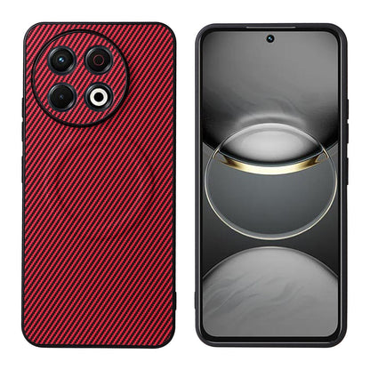 For Tecno Spark 30 Pro 4G Precise Cutout Carbon Fiber Texture Vegan Leather Phone Case - Red - EDA009698802B
