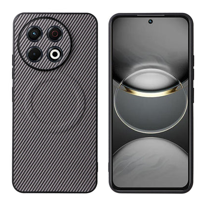 For Tecno Spark 30 Pro 4G Precise Cutout Carbon Fiber Texture Vegan Leather Phone Case - Grey - EDA009698802C